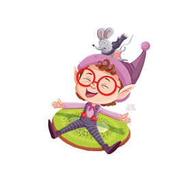 Эльф и мышонок на киви