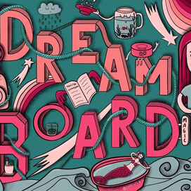 Дримбоард в стиле дудл арт