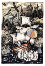 Иллюстрация к сказке Х.К. Андерсена "Оле-Лукойе"