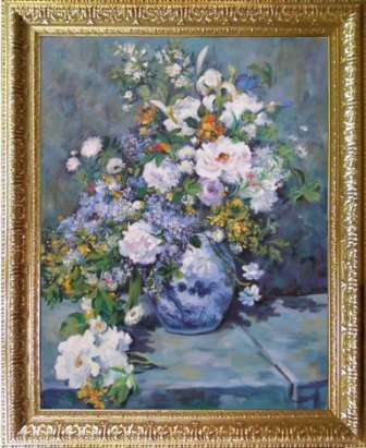 "Натюрморт с большой цветочной вазой" Пьер Огюст Ренуар (копия)