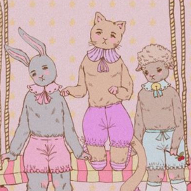 rabbit, cat and sheep