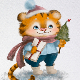 Открытка Тигр 