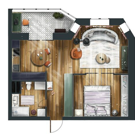 Скетч план квартиры студии