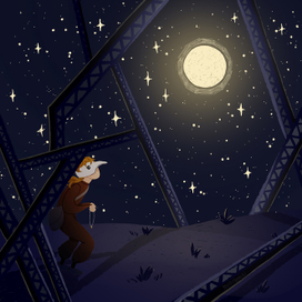 Луна и звёзды