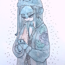 Девушка со смартфоном