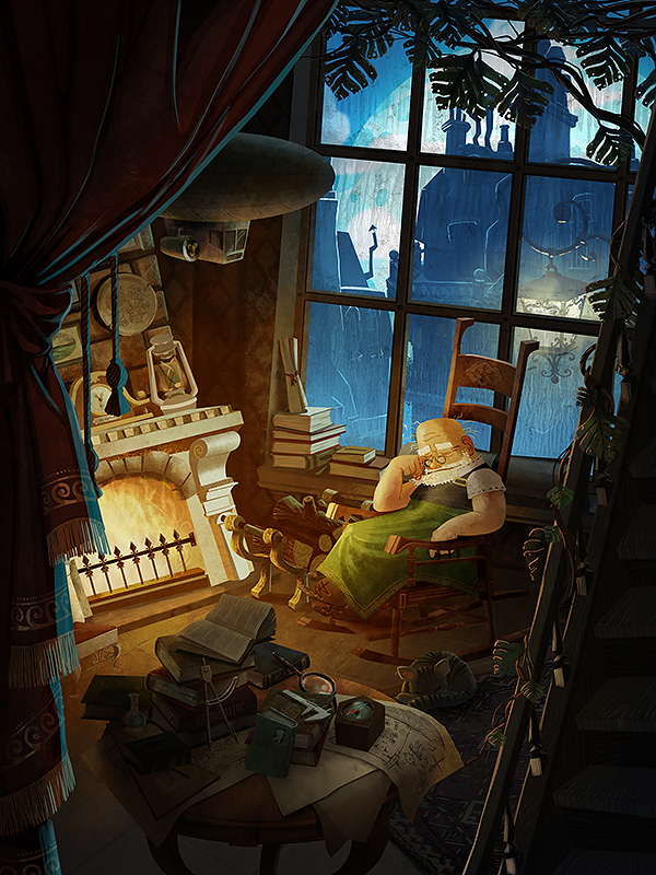 Профессор у камина