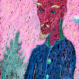 Человек с красной головой