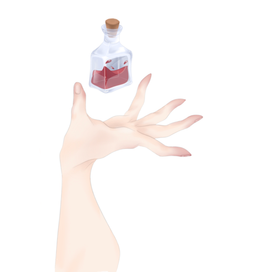 Иллюстрация Рука и Флакон 