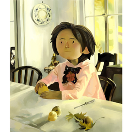 Девочка с персиками