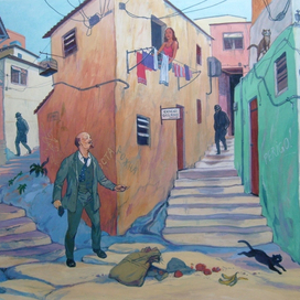 Ленин, уходящий от агентов царской охранки фавелами Рио де Жанейро