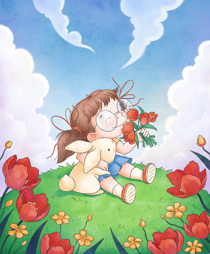 Девочка и кролик