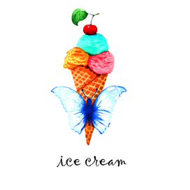 мороженое и бабочка