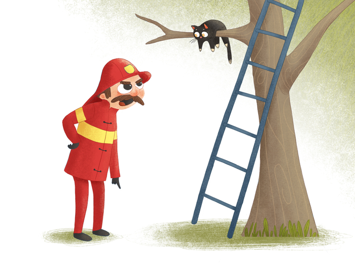 Серия книжных иллюстраций "Злой пожарный"