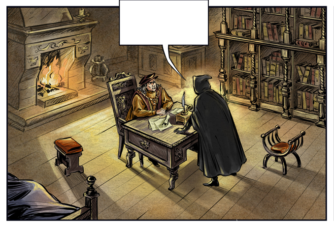 Рабочие фрагменты комикса "Спасти принцев из Тауэра".