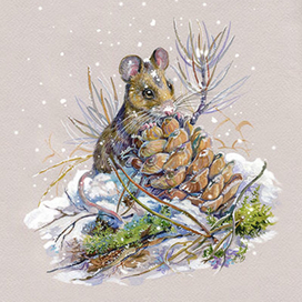 Мышка с шишкой