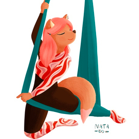 Персонаж для рекламы студии воздушной акробатики