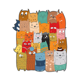 Cute doodle cats
