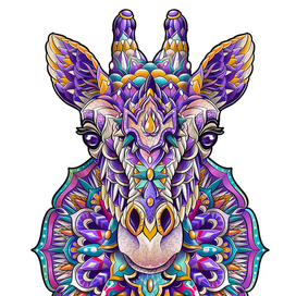 Иллюстрация Жирафа для деревянного пазла