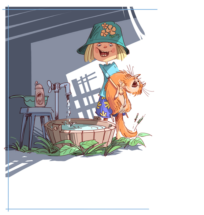 Купание кота