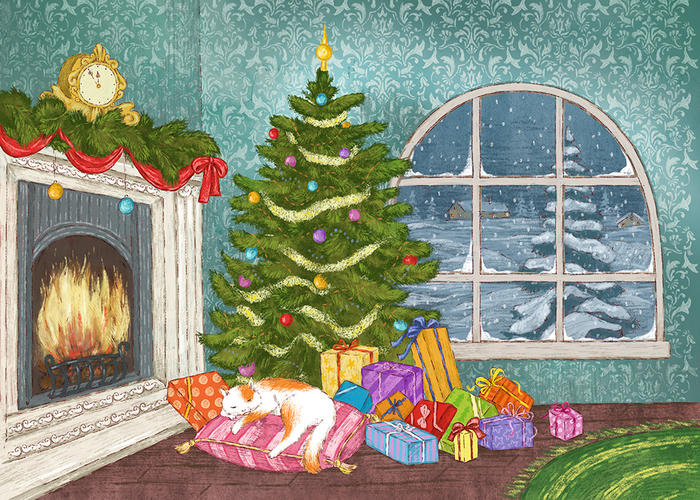 новогодняя иллюстрация для ЭКСМО