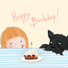 Открытка ко дню рождения