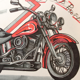 Скетч мотоцикла