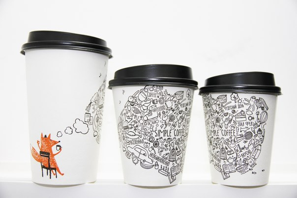 Иллюстрация на стаканчиках