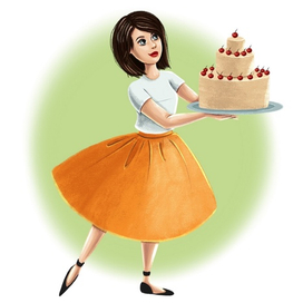 Девушка с тортом