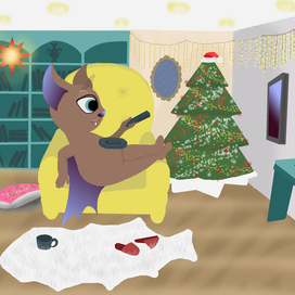 Серия картинок про летучую мышь