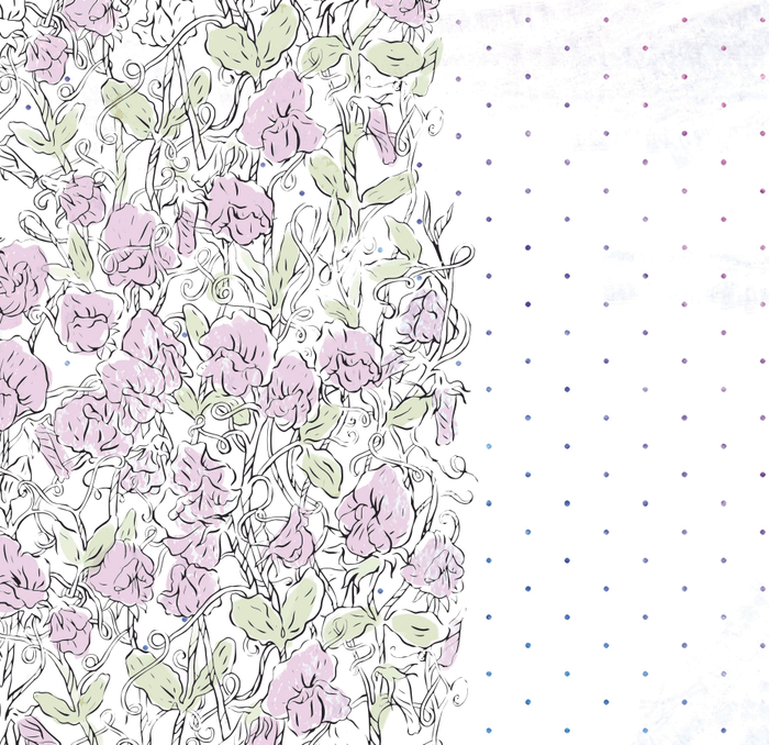"Душистый горошек" принт для скрап-бумаги Mr.Painter