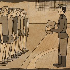 Иллюстрация к пьесе Н. Ворожбит "Саша, вынеси мусор"