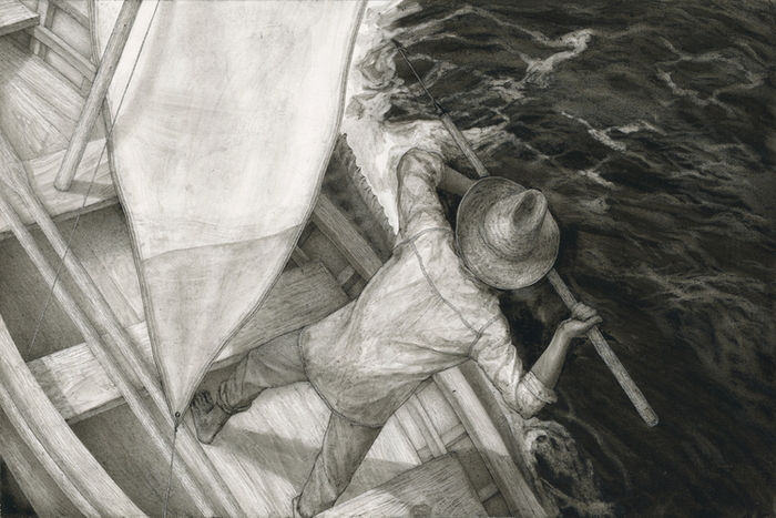 Иллюстрация к повести Эрнеста Хемингуэя "Старик и море"