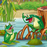Цапля и лягушки