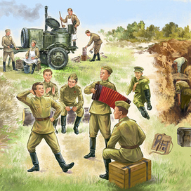 Илл. к интерактивной исторической энциклопедии о Великой Отечественной войне для детей. Жизнь на фронте.