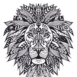 Лев, векторная отрисовка