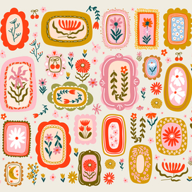 Цветочные принты Folk Art