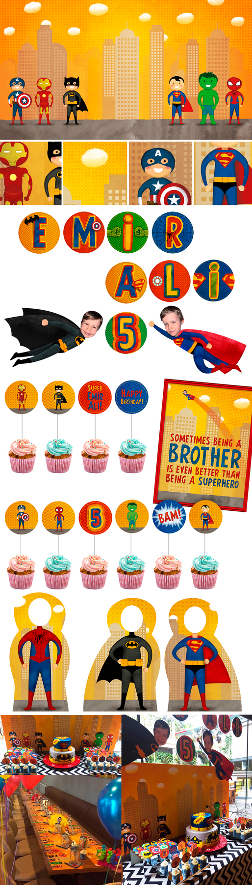 Супергерои. Элементы декора для дня рождения мальчика.