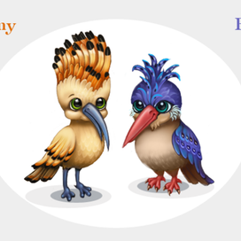 The birds. Tommy and Funny.