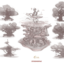 Кот учёный наброски