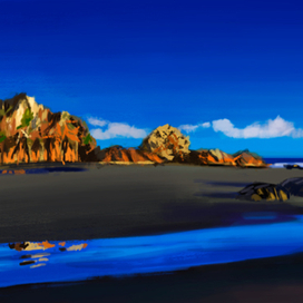 Рассвет у морских скал