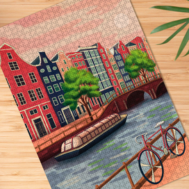 Амстердам - иллюстрация для пазла