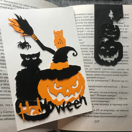 открытка и закладка для книги halloween