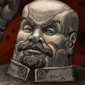 Голова Ленина на башне броневика