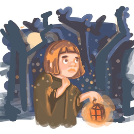 Girl lost in the forest