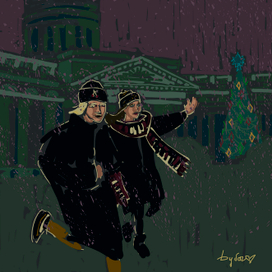 снег возле казанского