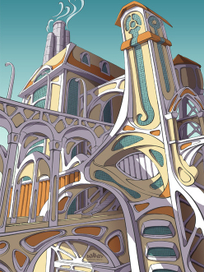 Ретрофутуристичный город