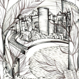 Baku Old City in leaves