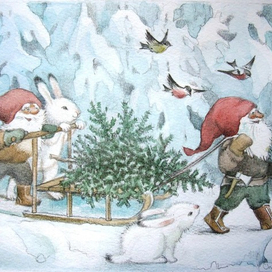 За елкой.Изд-во"Палетти"(Финл.) 15х18