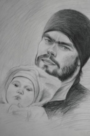 Портрет друга с дочуркой