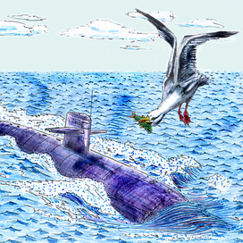 Чайка и подводная лодка